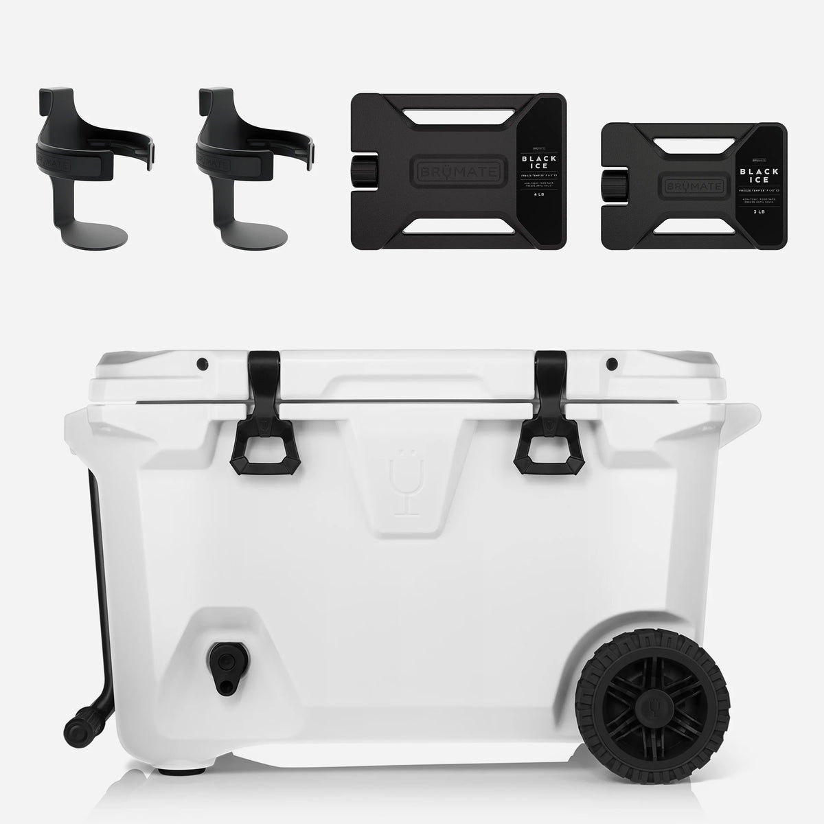 BrüTank 55-Quart Double Drink Holder Cooler Bundle | Ice White
